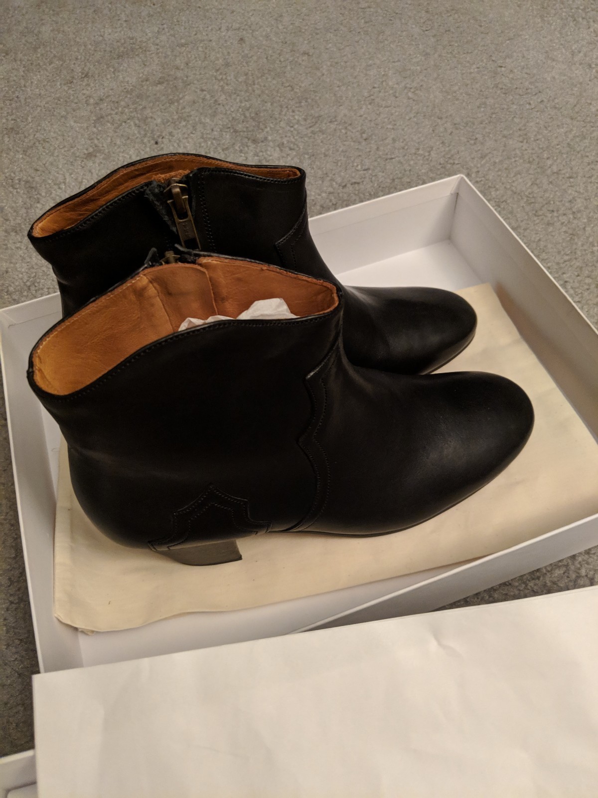 Isabel Marant Dicker Botas Negro Sz 37 Negro Botas Cuero Nuevo En Caja 0c3026 Isabel Marant Dicker Botas Negro Sz 37 Negro Botas Cuero Nuevo En Caja 0c3026