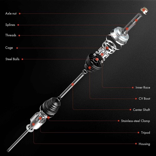 New Front Passenger Side CV Axle Assembly for Nissan Rogue 2014-2020 L4 2.5L FWD - 第 6/10 張圖片