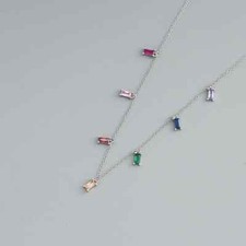 COLLANA ARCOBALENO ARGENTO 925 CRYSTAL CAGE JEWELRY 