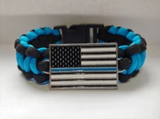 Thin Blue Line Paracord Bracelet 550 ~ U.S. Seller