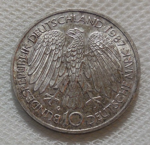1987 G GERMANY 10 MARK SILVER COMMEMORATIVE COIN UNCIRCULATED