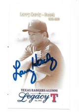LARRY HARDY AUTOGRAPHED SIGNED POSTCARD TEXAS RANGERS ALUMNI LEGACY