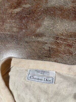 Vintage Christian Dior 100% Orlon Acrylic V-Neck Sweater Vintage Christian Dior 100% Orlon Acrylic V-Neck Sweater