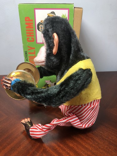 FUNCIONANDO Musical Jolly Chimpancé Daishin Japón Años 70 Platillo Mono con Original Caja - Imagen 5 de 12