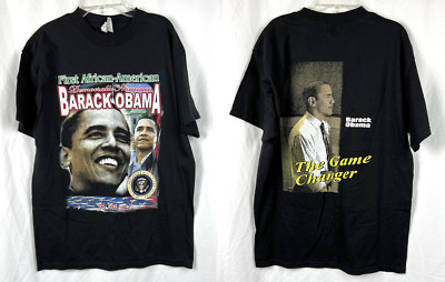 Barack Obama ''The Game Changer'' Democratic Nominee Black S/S T-Shirt M