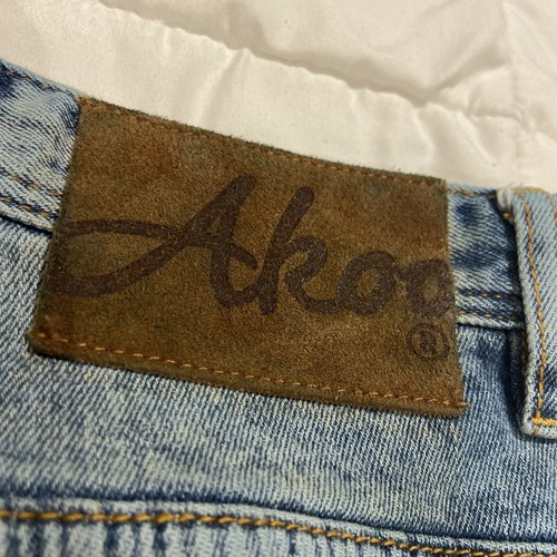 Akoo Jeans Men's Blue Size 36 Destressed Painted Pants Hip Hop 90's - Picture 12 of 13