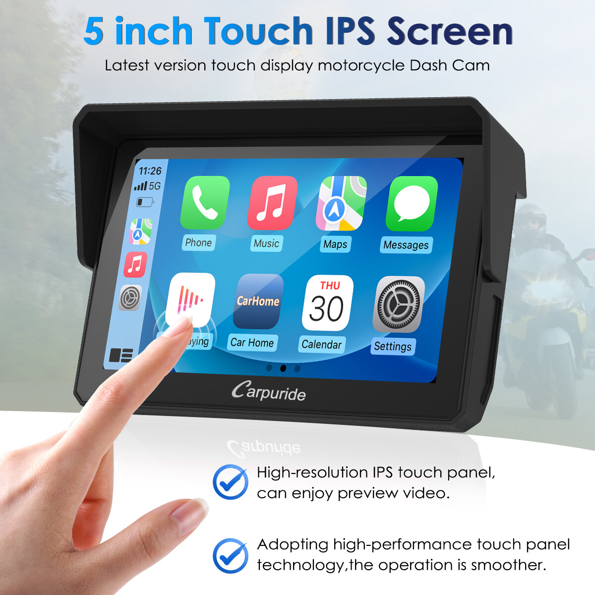Motorcycle CarPlay Screen Carpuride W702- Wireless CarPlay & Android