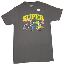Super Mario Brothers New Adult T-Shirt - Mario Luigi Yoshi  Toad Logo