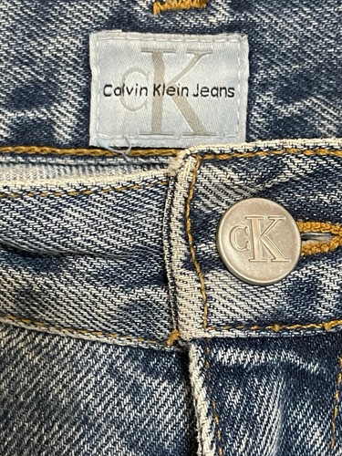 Calvin Klein Jeans Women Size 12 32" Inseam Denim Double Stone Wash Straight Leg - Picture 6 of 9