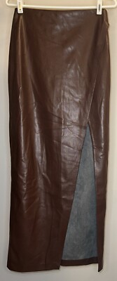 Alice + Olivia Siobhan Faux Leather Maxi Skirt In Brown - Size 2