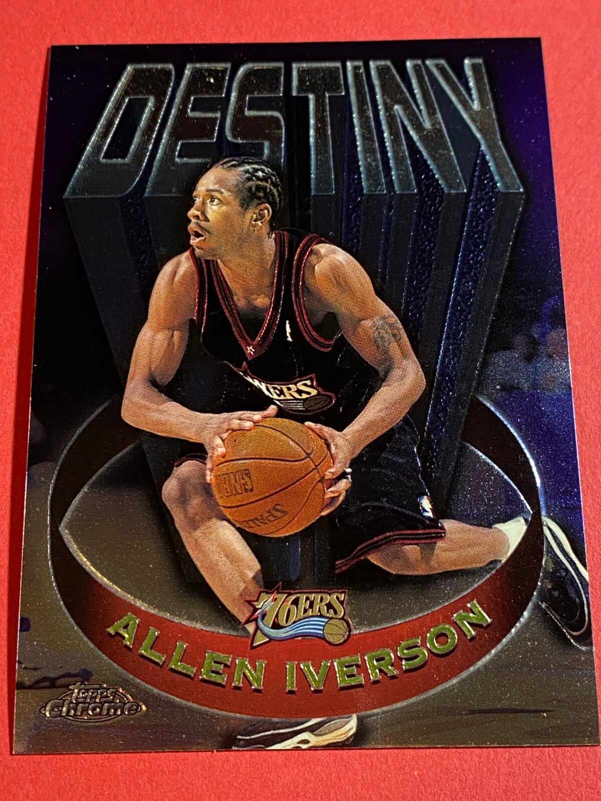 ALLEN IVERSON, 76ERS, 2001 TOPPS CHROME DESTINY #D14, NM, HOF