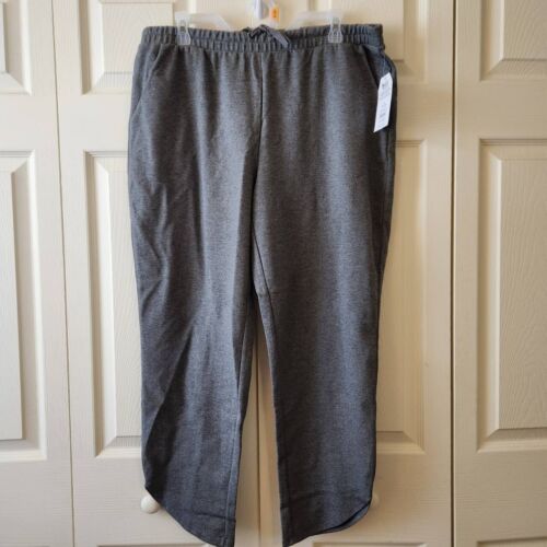 Time And Tru Dolphin Hem Pull On Pant Charcoal Grey Heather L