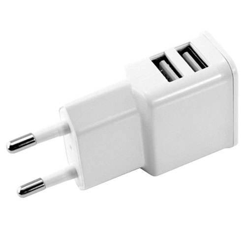 Caricabatterie Universal Rete Doppio per Smartphone Caricatore 2 USB 2A Bianco - Zdjęcie 2 z 6