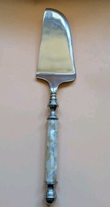 Vintage Mother Of Pearl Beach Cottage Wedding Cake Pie Server Spatula 
