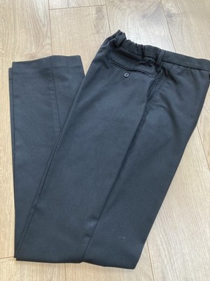 DAVID LUKE SMART SCHULHOSE - Schwarz Flatfront W34  L36  Tall 