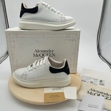 Alexander McQueen Oversized Sneakers White Black Leather Sz 41 With Box Dust Bag