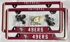 2pcs San Francisco 49ers “Faithful” Long Lasting Aluminum  Plate Frame