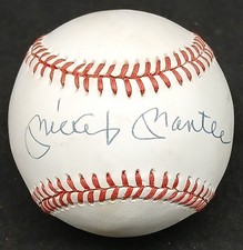 Mickey Mantle New York Yankees Autographed Grade 9 Baseball PSA Full Letter