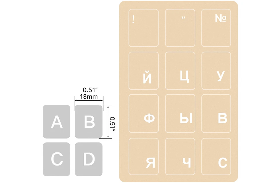 Russische Tastaturaufkleber Transparent – Наклейки на клавиатуру Laptop PC - Bild 2 von 4