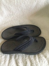 Olukai Hokua Sandals Men's US 7 /40/6 Gray Blue Comfort Thong Flip Flop Beach