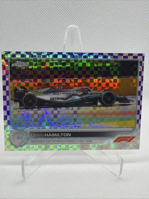2022 Topps Chrome Formula 1 F1 Lewis Hamilton #111 Purple Checkered Flag /150
