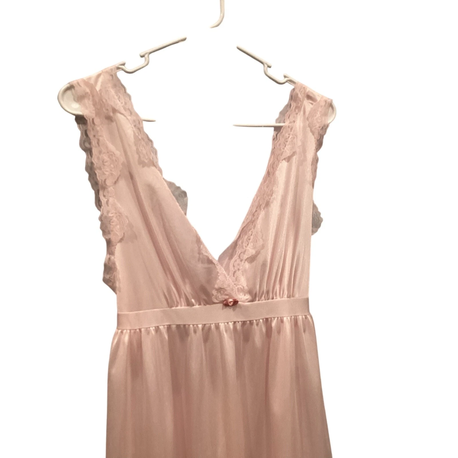 Camicia da notte donna lunga in raso vintage Undercover Wear piccola S blush rosa civetta