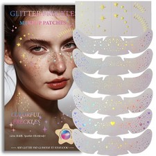 Glitter Freckles, Holographic Face and Body 8pcs Holographic Gold