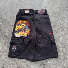 Y2K 2000s Deadstock Jynx jnco style Black Baggy Skate Summer Cargo Shorts 26''