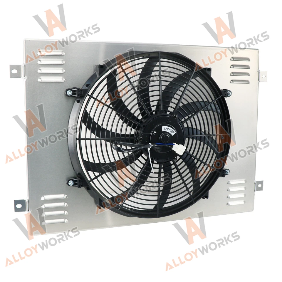 Aluminum Radiator Shroud+16" Fan Fit 1979-1993 Dodge V8 D150 D250 D350 W150/W250 Foto 3 de 4