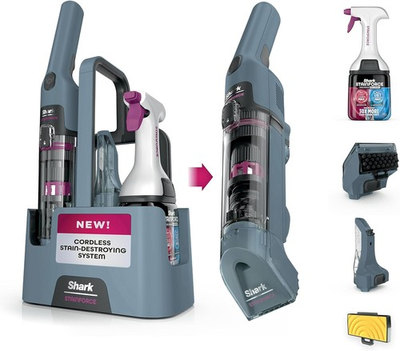 #ad SHARK STAINFORCE CORDLESS PORTABLE SPOT STAIN ODOR REMOVER SYSTEM HX105 BLUE $109.63