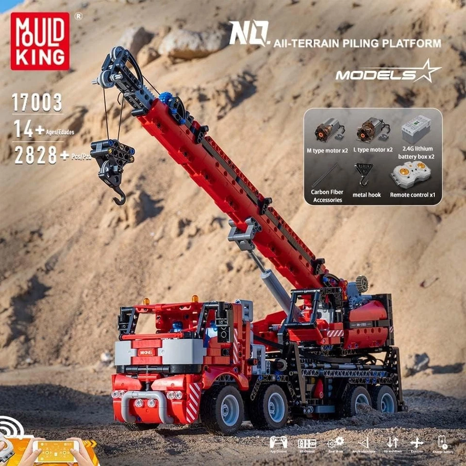 MOULD KING 17003 – All-Terrain Pile Driver Crane Truck | 2,828+ Pcs - NEW - Image 4 of 4