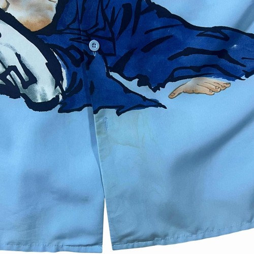 Early 00's Southpole Hip Hop Y2K Laughing Buddha Graphic Blue Shirt XL XXL - Picture 5 of 6