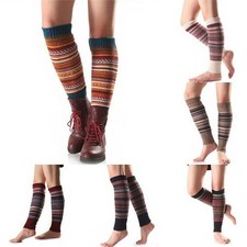 Autumn/winter Bohemian pile sock leg and knee cover wool warm for women striped