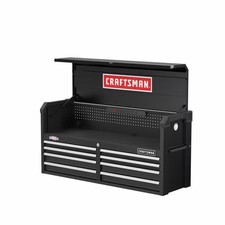 Craftsman S2000 Open Tool Chest, 8 Drawer, Black, Steel, 52 in W x 16 in D x
