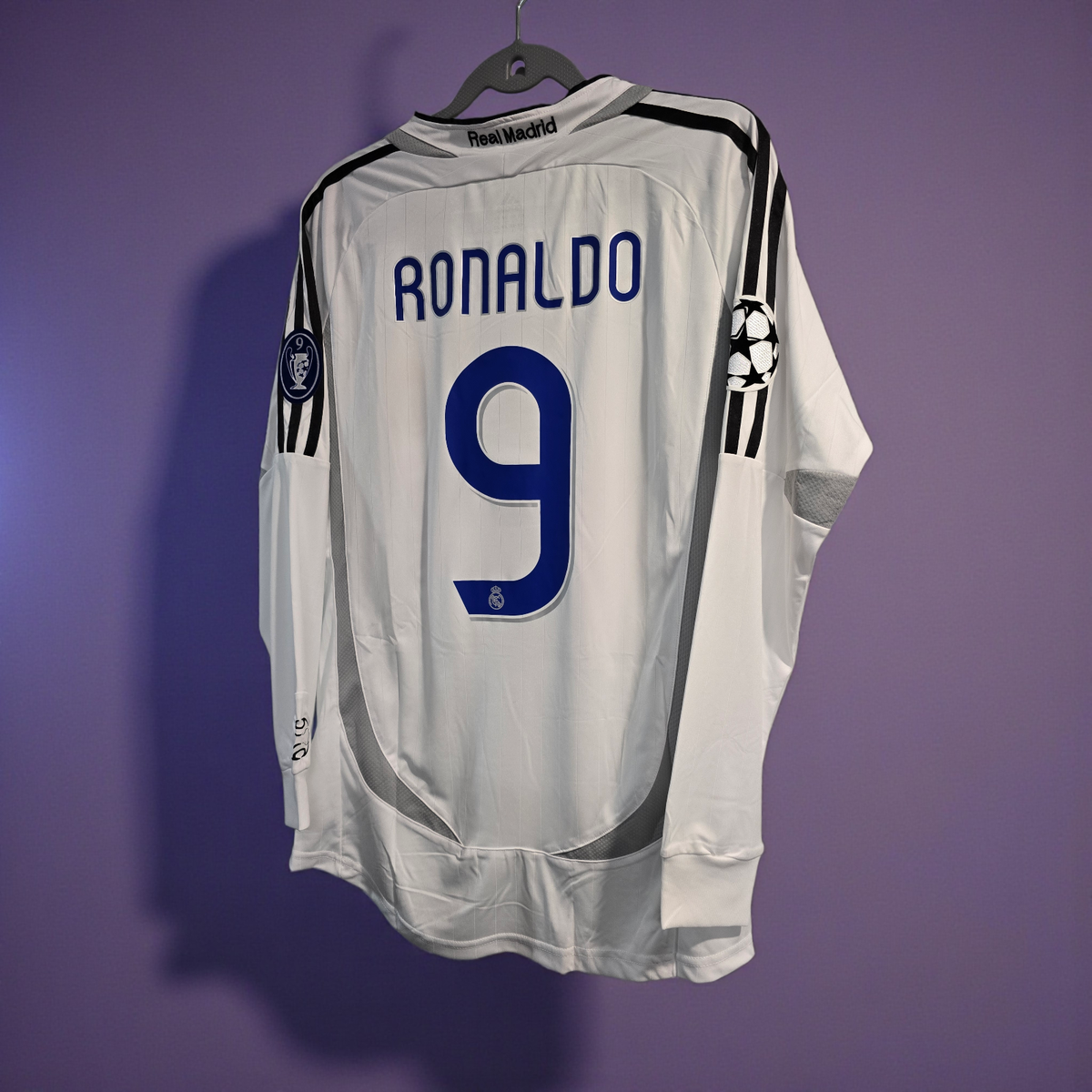 01 - R. Madrid 06/07 Home UEFA - White - Ronaldo # 9 - 2XL (Run