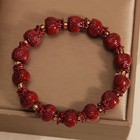 Natural Cinnabar Lucky Bag Bead Bracelet Unisex Amulet Feng Shui Jewelry