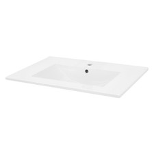 Lavabo da incasso lavandino di appoggio ceramica lavello bianco lucido 710x465mm