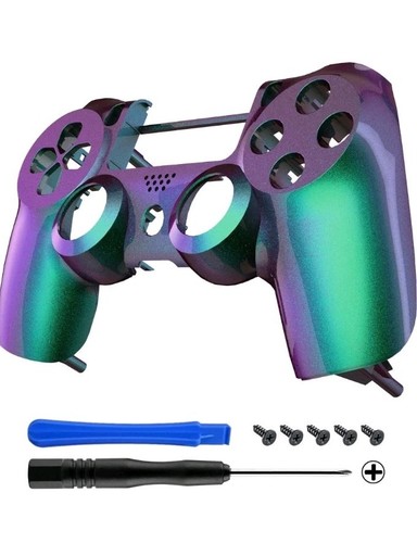 eXtremeRate Chameleon Green Purple Glossy Replacement Shell For PS4