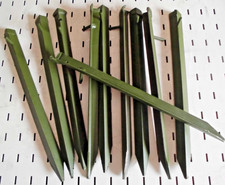 10 x BW Bundeswehr  Zeltheringe Heringe Zeltppfl&ouml;cke Camping 35cm lang oliv