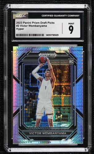 2023 Panini Prizm Draft Picks Hyper Victor Wembanyama #2 CGC 9 Mint Rookie RC
