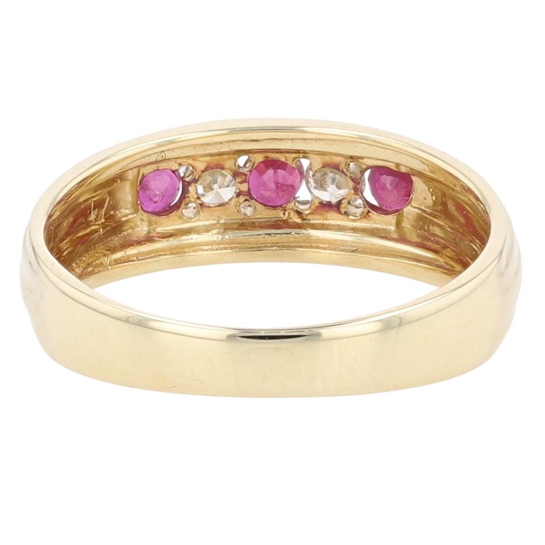 .46ctw Round Ruby and Diamond Channel-Set Wedding… - image 5