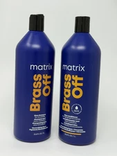 MATRIX Brass Off Shampoo and Conditioner Liter Duo, 33.8 oz Each