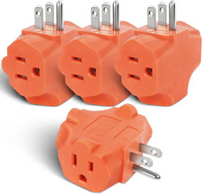 3 Outlet Extender, Heavy Duty Grounded Wall Tab, T-Shaped Adapter Spaced, Multi