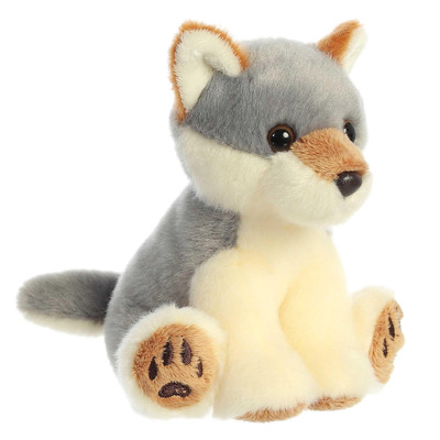 Adorable 5 Inch Gray Plush Lil Wiley Wolf Toy for Cuddling and Comfort