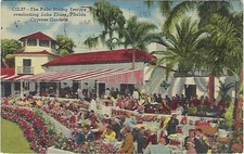 The Palm Dining Terrace-Lake Eloise, Florida-Cypress Gardens-Vtg. Linen Postcard
