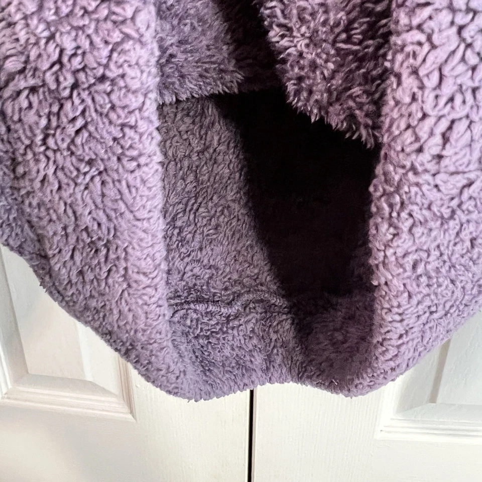 Adidas Niños Niñas Sherpa Polar Sudadera con Capucha Púrpura Talla M 10/12 Acogedor Pullover Foto 2 de 4