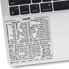 Mac OS Shortcuts Sticker, Keyboard Stickers for macOS, No-Residue Laminated