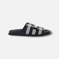Burberry Men's Blue Thornham Check Slide Sandals Shoe Size 44