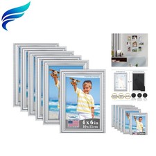 Inspirations Collection: 6 Silver 4x6 Frames with Stunning Molding  Easel Back