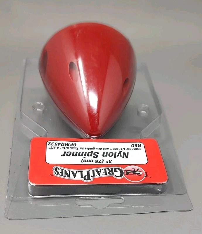 Nuevo GPMQ4532 Grandes Aviones Rojo 3" 76mm Nylon Spinner Eje 1/4" Para Avión RC Foto 3 de 4